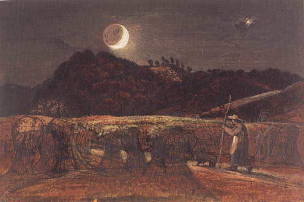 Cornfield by Moonlight,with the Evening Star